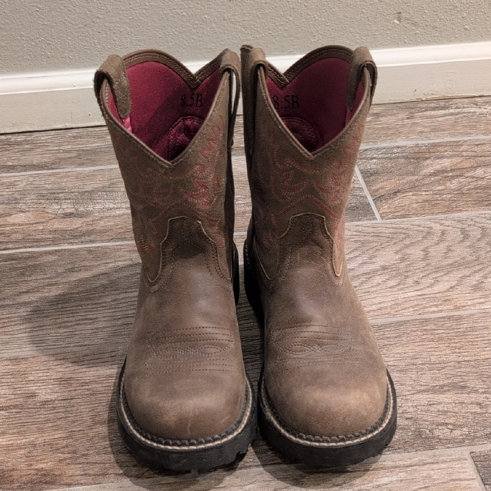 Ariat Pink and Brown Western Boots